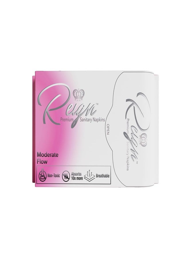 Reign Moderate Flow with Wings Sanitary Napkins for Women, Super Absorbent Pads (10 Count, 1pack) - Image 1